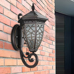 Retro Pattern Waterproof Black American Style Solar Powered Wall Lamp - Lamp Outdoor