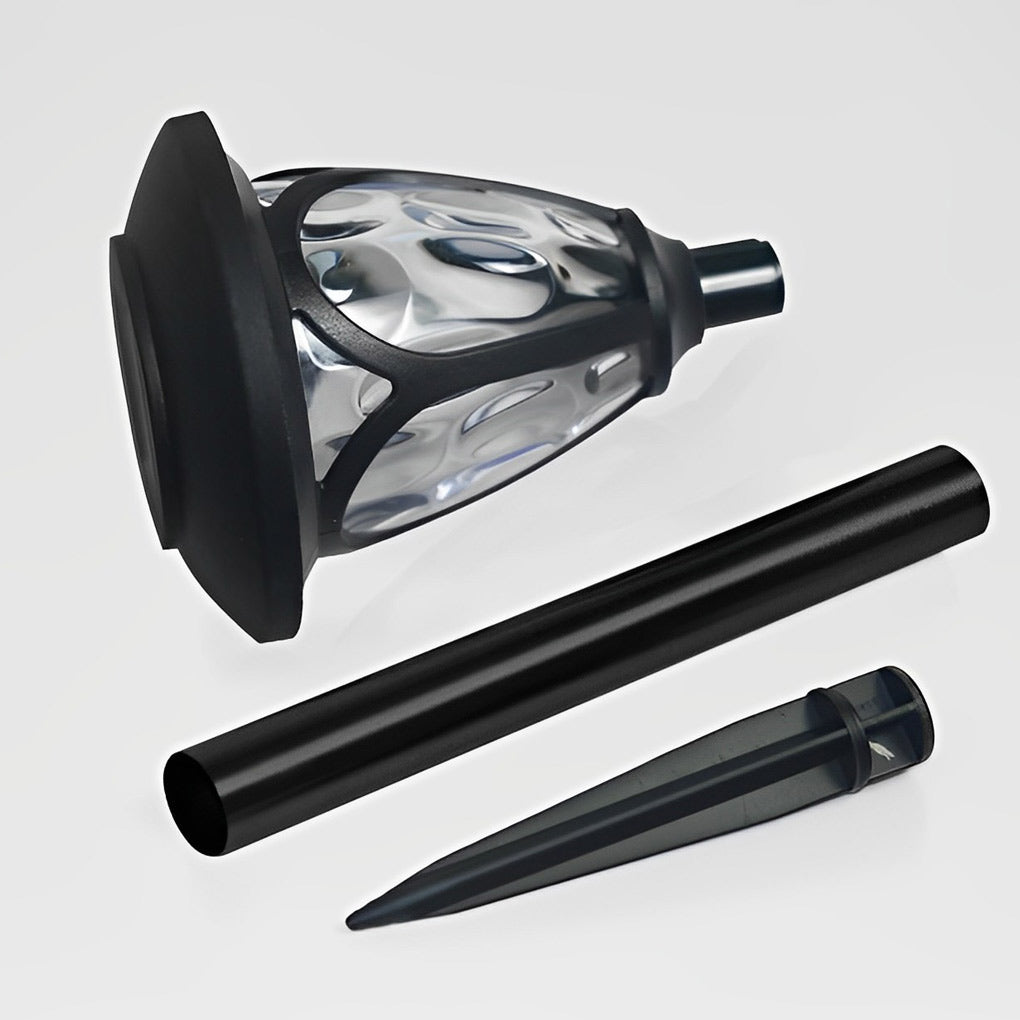 2PCS Intelligent Solar LED Lawn Lamps with Black Opaque Glass Lampshade - Lamp Outdoor