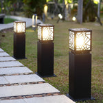 Modern Solar LED Path Lights Black Waterproof Outdoor Lawn Bollard Lights - Lamp Outdoor