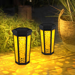 RGB Hexagon Hollow Outdoor Solar Stake Light Waterproof Landscape Lighting - Lamp Outdoor
