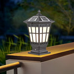 Waterproof Aluminum LED Brown Retro Solar Solar Post Cap Lights Pillar Lamp - Lamp Outdoor