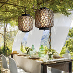 Rattan Waterproof Rustic Modern Outdoor Chandelier Pendants Ceiling Lights - Lamp Outdoor