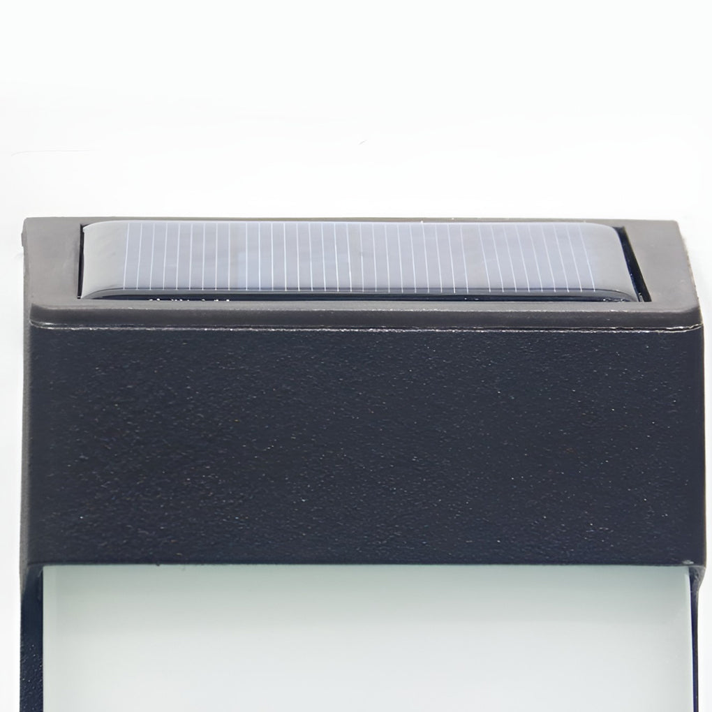 2 Pcs Rectangular LED Light-controlled Waterproof Outdoor Solar Sconce Lighting - Lamp Outdoor