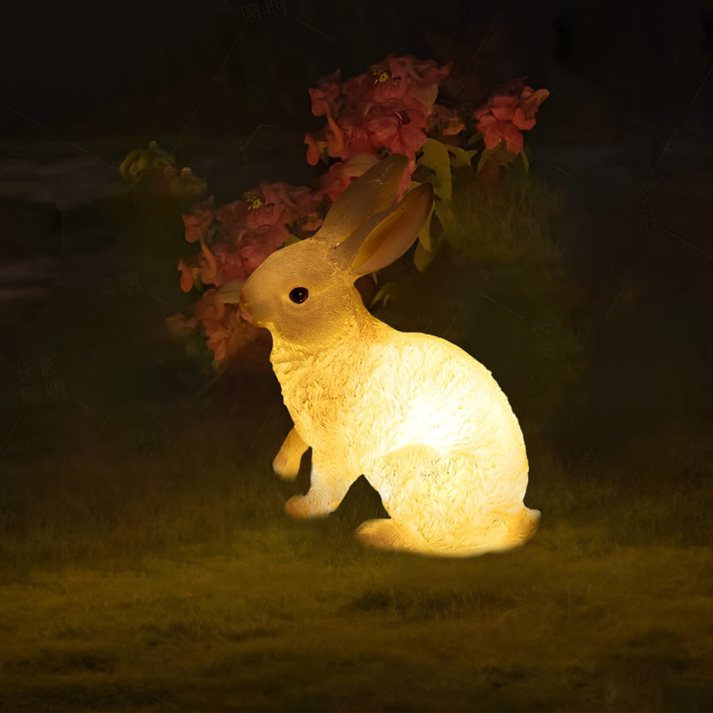 Resin and Fiberglass Rabbit Garden Lights Modern Waterproof Outdoor Lighting - Lamp Outdoor