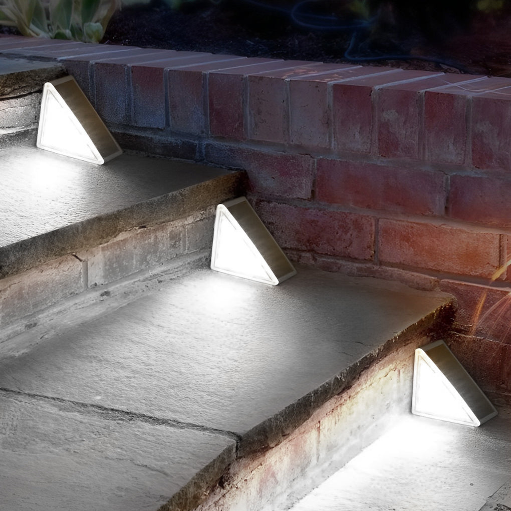 Triangle Automatic Charging Wire-Free Waterproof LED Solar Modern Step-Mounted Lights - Lamp Outdoor