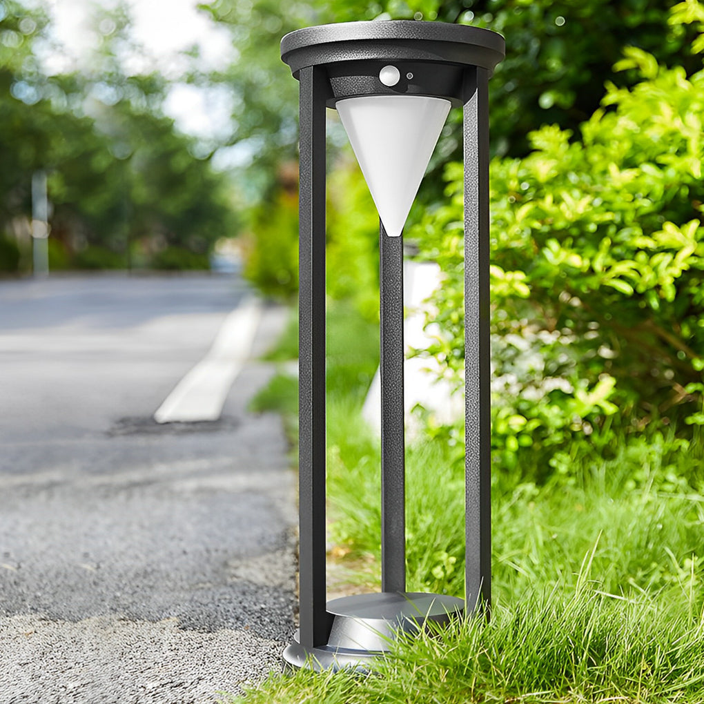 Adjustable Brightness LED Solar Path Lights Outdoor Black Modern Lawn Lamp - Lamp Outdoor