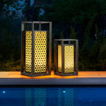Floral Pattern LED Lawn Lamp Unique Modern Pathway Lights Black - Lamp Outdoor