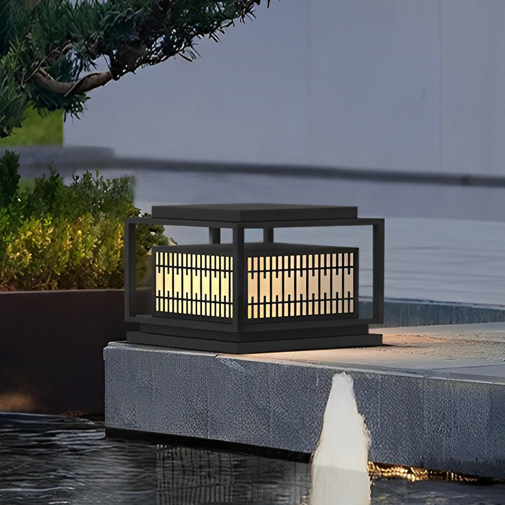 Square Vintage Design LED Waterproof Traditional Outdoor Pillar Lights - Lamp Outdoor