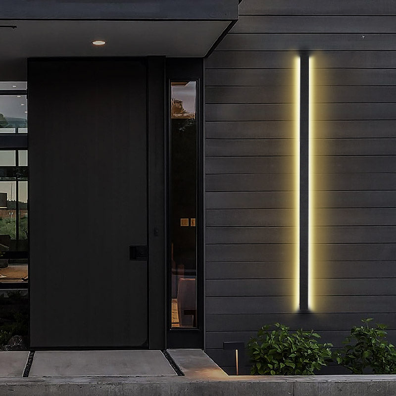 Black Long Linear Metal Waterproof Dimmable Modern Outdoor Wall Lights - Lamp Outdoor