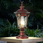 Dual Purpose Waterproof Aluminum Retro Solar Fence Post Lights with Remote - Lamp Outdoor