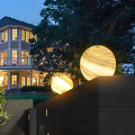 Round Glass Planets Design Waterproof Modern Outdoor Fence Post Lights - Lamp Outdoor