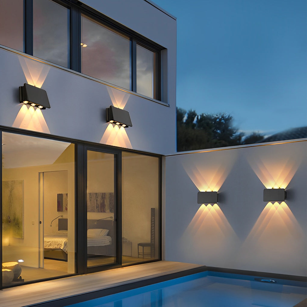 Waterproof LED Up and Down Lights Solar Wall Lamp Wall Washer Lights - Lamp Outdoor