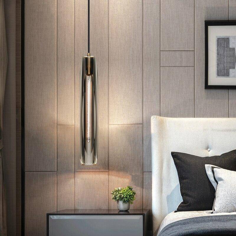 June Brass Designer Glass Pendant Lamp Smoky - Lamp Outdoor
