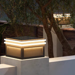 Waterproof Metal Pillar Lights Square Minimalist Style - Lamp Outdoor