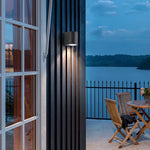 Tavon Minimalist Metal Square Outdoor Wall Lamp, Black - Lamp Outdoor