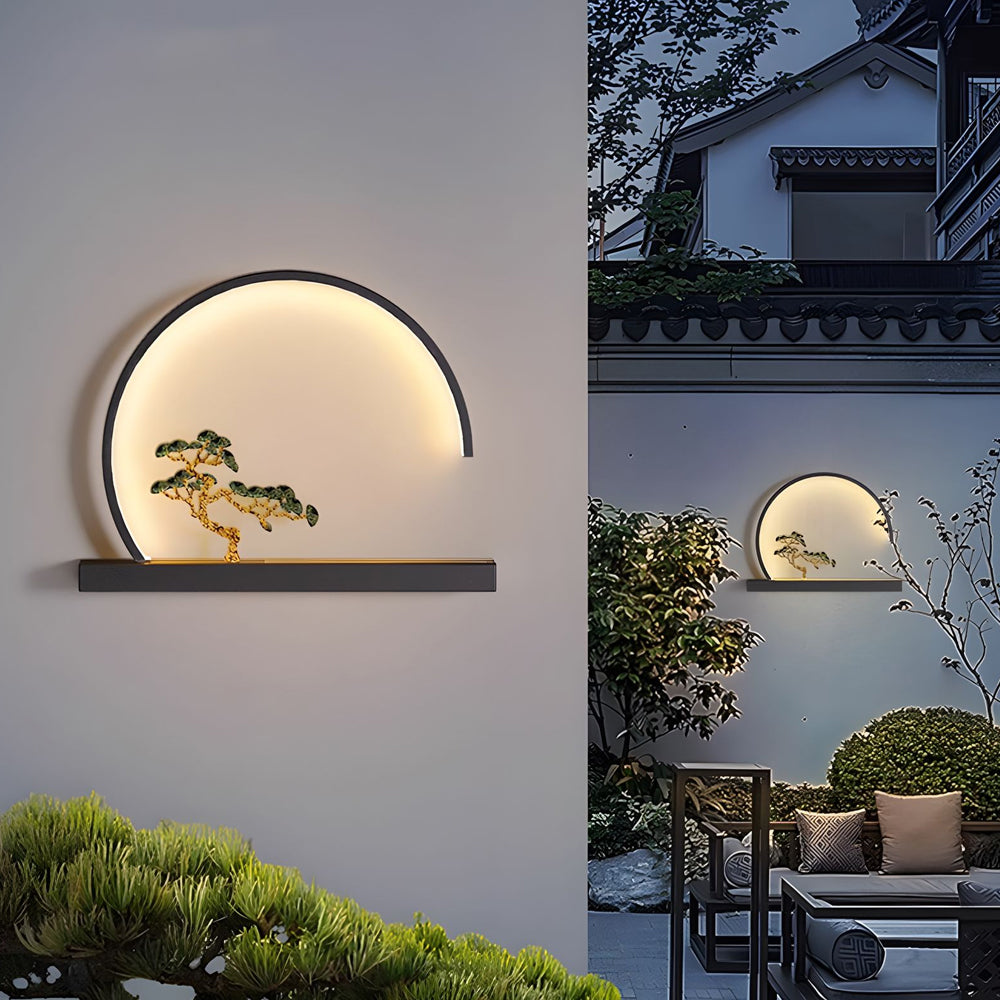 Waterproof Chinese Greeting Pine Outdoor Wall Light - Lamp Outdoor
