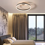 Solen Modern Circle Flush Mount Ceiling Light, Black & White - Lamp Outdoor