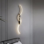 Lumor Modern Linear Wave Bedroom Wall Lamp, Black/Gold - Lamp Outdoor