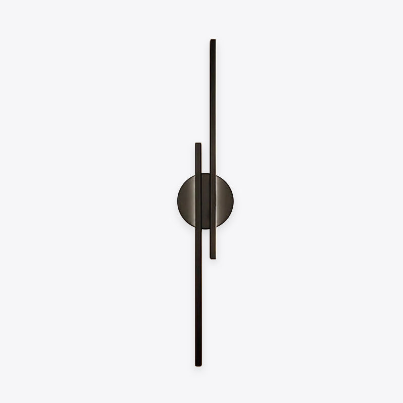 Elgo Modern Nordic Disc/Linear Metal LED Wall Lamp, Black/White - Lamp Outdoor