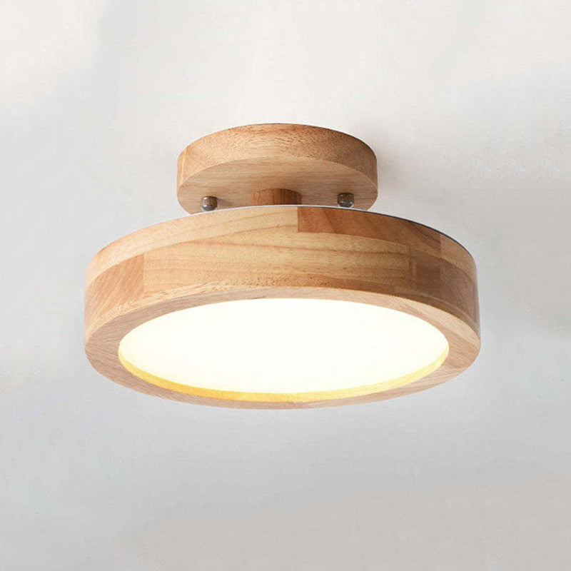 Orya Round LED Flush Mount Ceiling Light Modern Wood Colorful - Lamp Outdoor