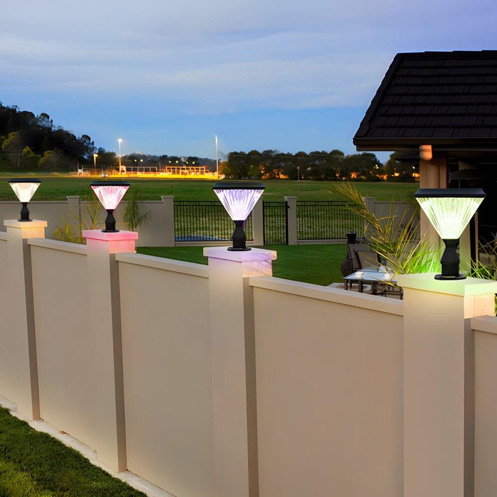 9-In H Waterproof Black Post Solar LED Pier Mount Light - Lamp Outdoor