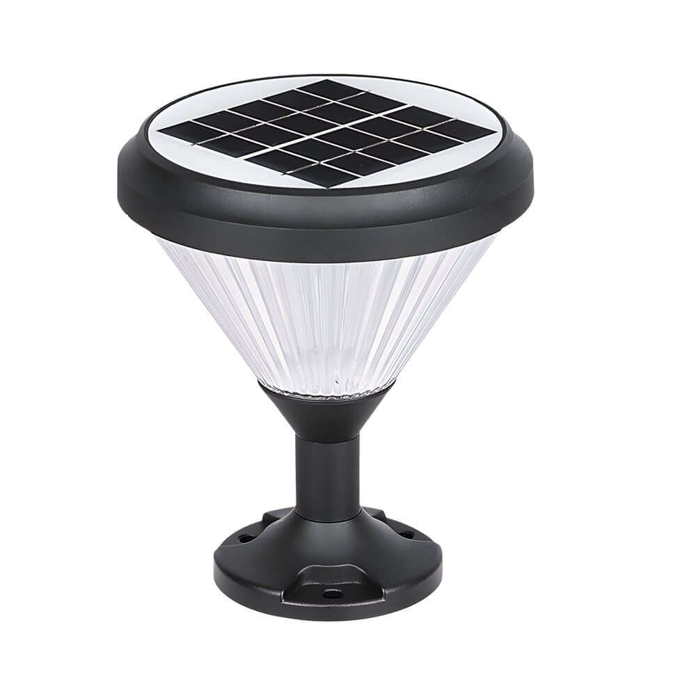 9-In H Waterproof Black Post Solar LED Pier Mount Light - Lamp Outdoor