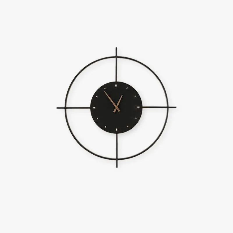 Glint Modern Clock Round Wall Lamp, Gold/Black - Lamp Outdoor