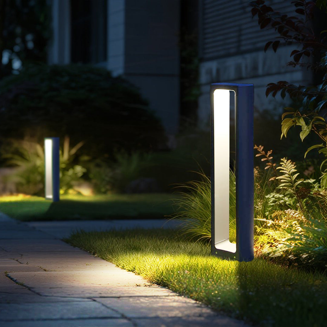 Square LED Garden Outdoor Bollard Light Minimalist Style - Lamp Outdoor