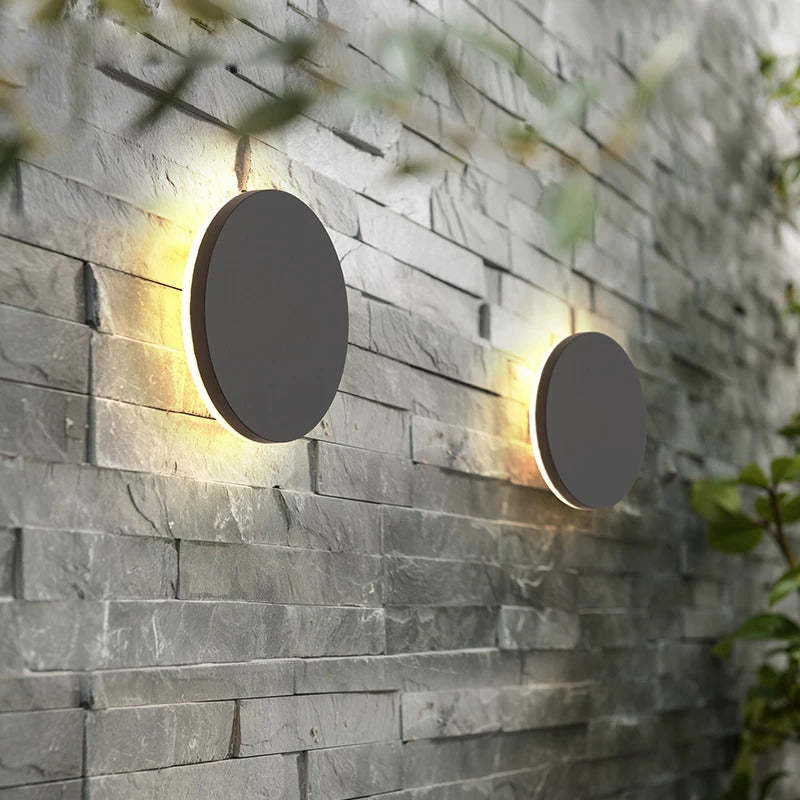 Klyne Minimalist Round/Square Outdoor Wall Lamp LED, Black/White - Lamp Outdoor
