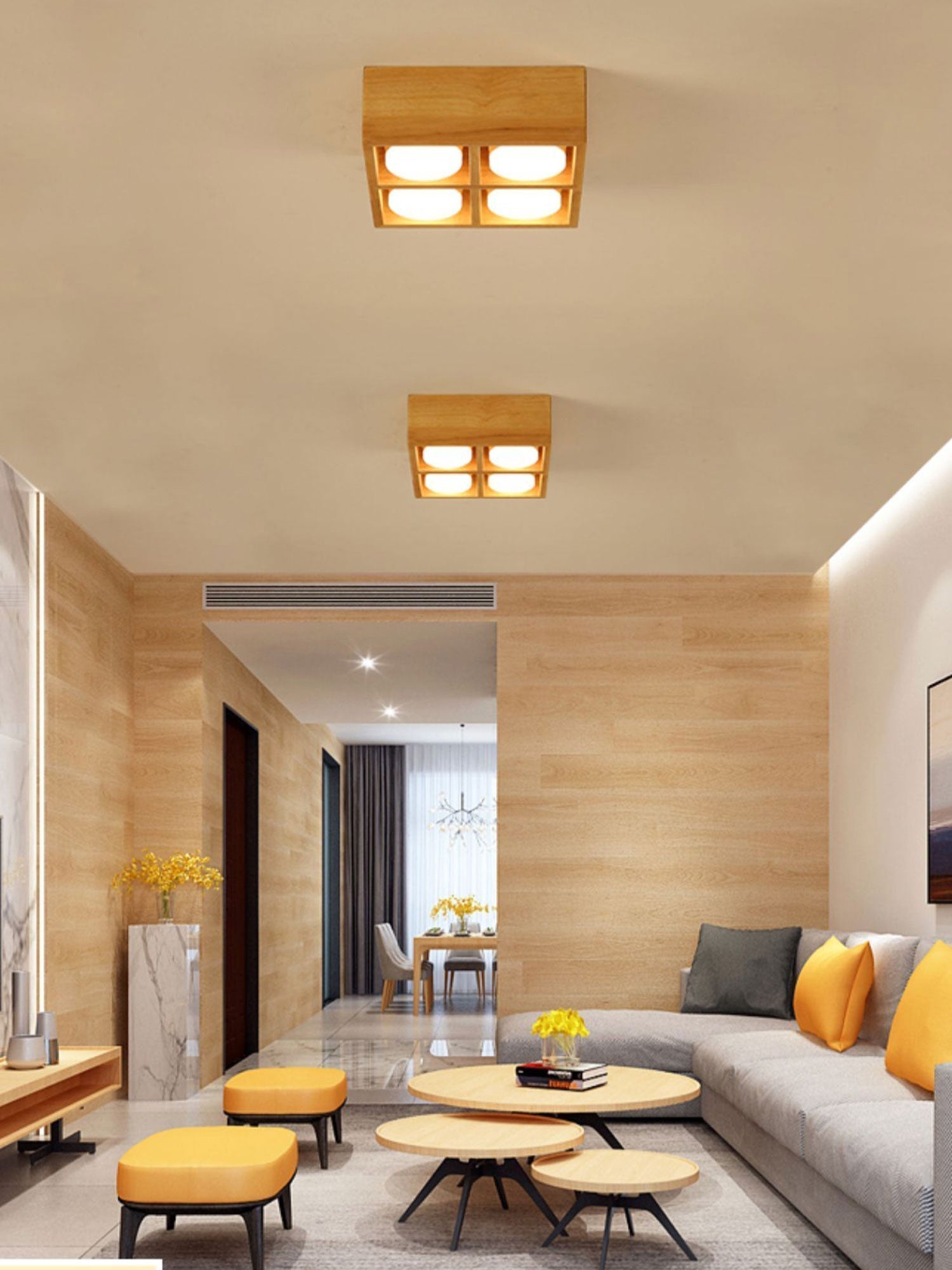 Eliza Minimalist Wood Ceiling Light - Lamp Outdoor