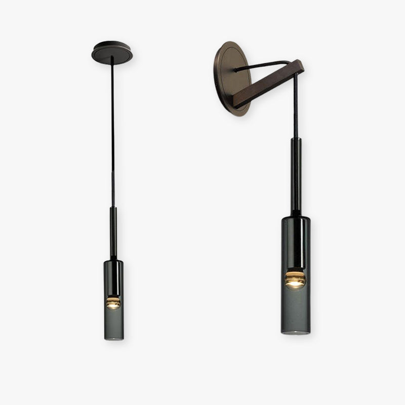 Zeyro Modern Black Glass Streamlined Pendant light/Wall Lamp - Lamp Outdoor