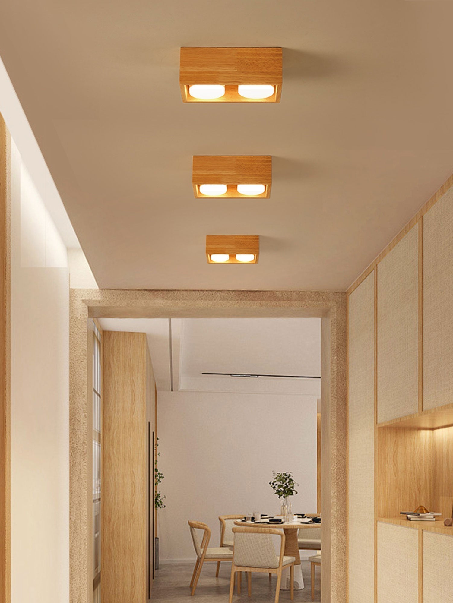Eliza Minimalist Wood Ceiling Light - Lamp Outdoor