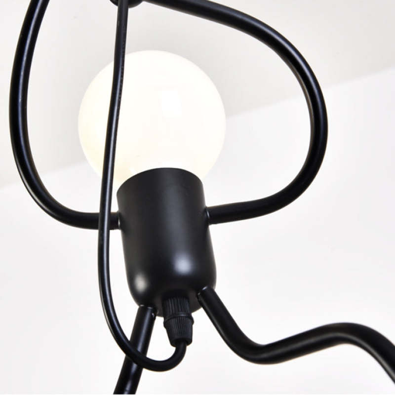 Miro Retro Modern Iron Man Pendant Light, Black - Lamp Outdoor