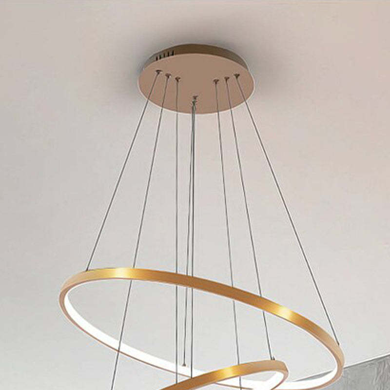 Aluna Pendant Light, Inner Ring Illuminated, White/Black/Gold - Lamp Outdoor