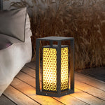 Floral Pattern LED Lawn Lamp Unique Modern Pathway Lights Black - Lamp Outdoor