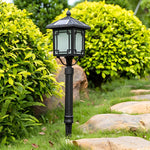 Ancient House Style Solar LED Post Light with 3-Step Dimming Durable Outdoor Lamp - Lamp Outdoor