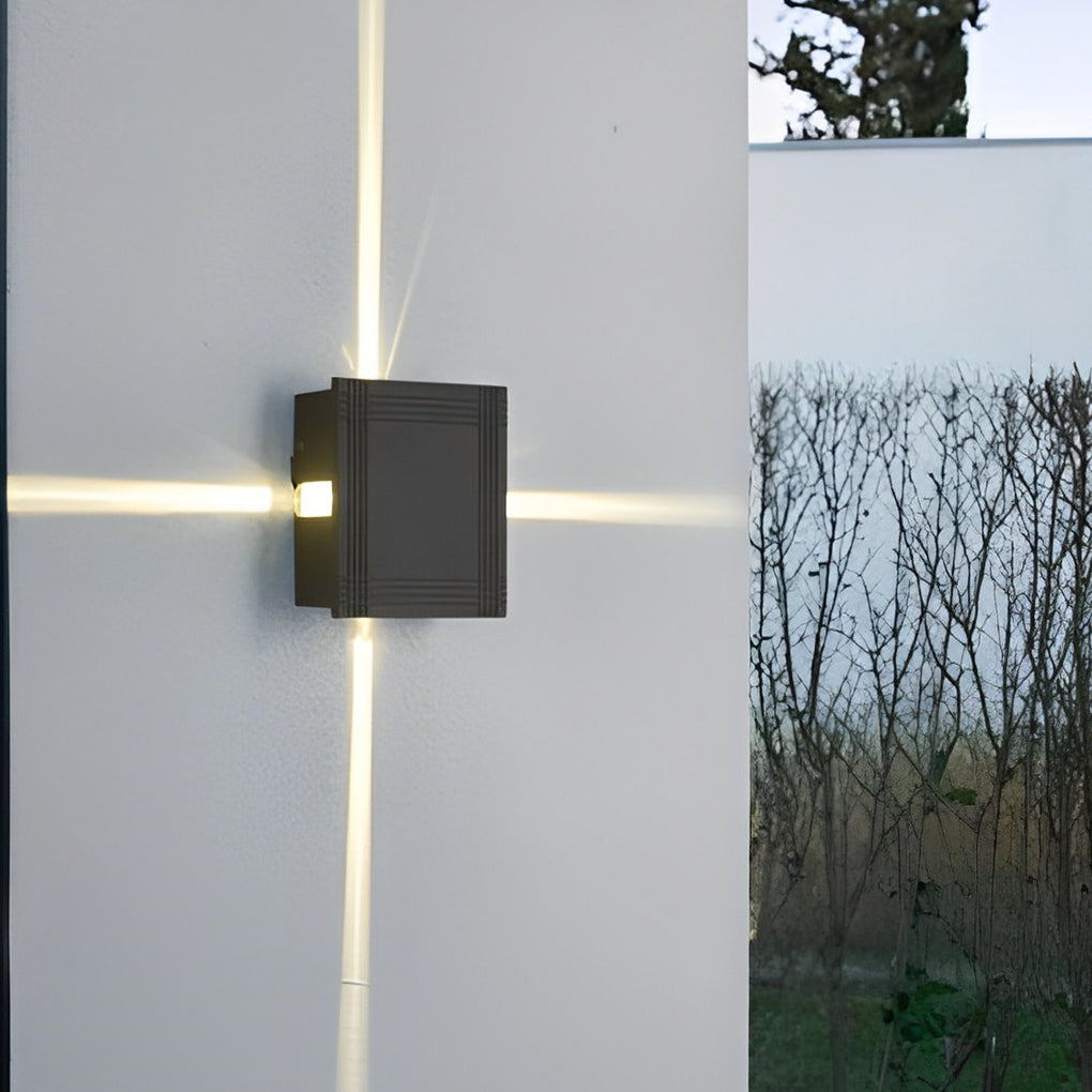 Round Square LED 12W Cross Star Lights Waterproof Modern Wall Lamp - Lamp Outdoor
