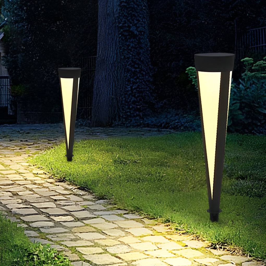 Round Gray Solar Outdoor Light Waterproof LED Lawn Lamp - Lamp Outdoor