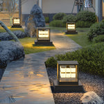 Square LED Waterproof Modern Solar Deck Post Lights Pillar Light Post Caps Lights - Lamp Outdoor
