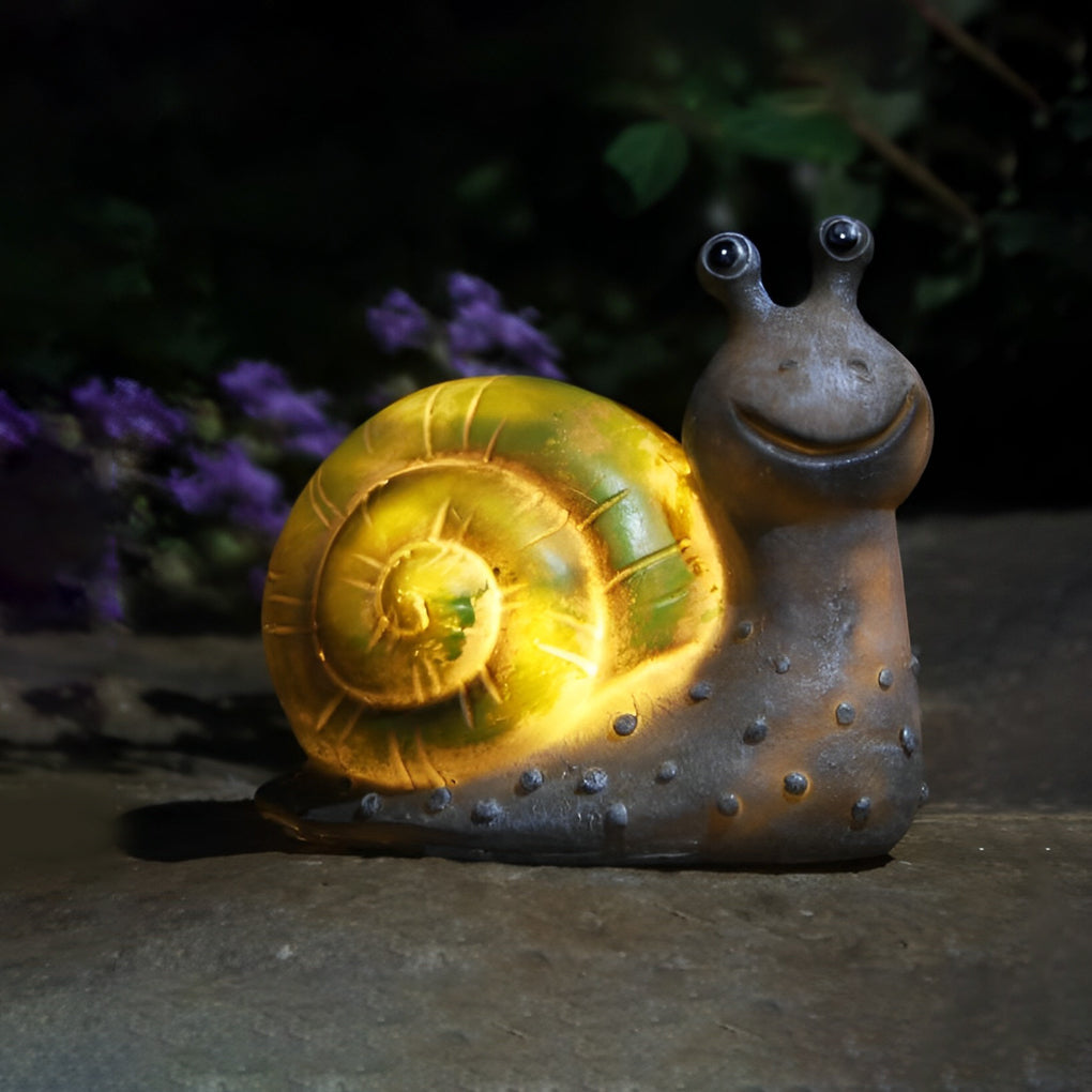 Resin Small Animal Dog Rabbit Snails Owl LED Modern Solar Lights Garden Lamp - Lamp Outdoor