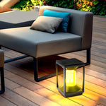 Square Minimalist Waterproof LED Black Modern Solar Fence Post Lights - Lamp Outdoor