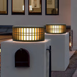 Round Creative Waterproof LED Black Modern Solar Fence Post Lights - Lamp Outdoor