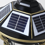 Dual Purpose Waterproof Aluminum Retro Solar Fence Post Lights with Remote - Lamp Outdoor