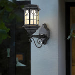 Retro Waterproof Dimmable LED Solar Wall Lamp with Remote Exterior Lights - Lamp Outdoor
