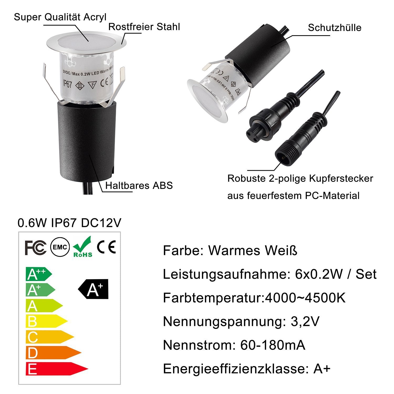 Eco-Friendly Radiance 8-Piece LED Solar Step Inground Lighting Set for Outdoor - Lamp Outdoor