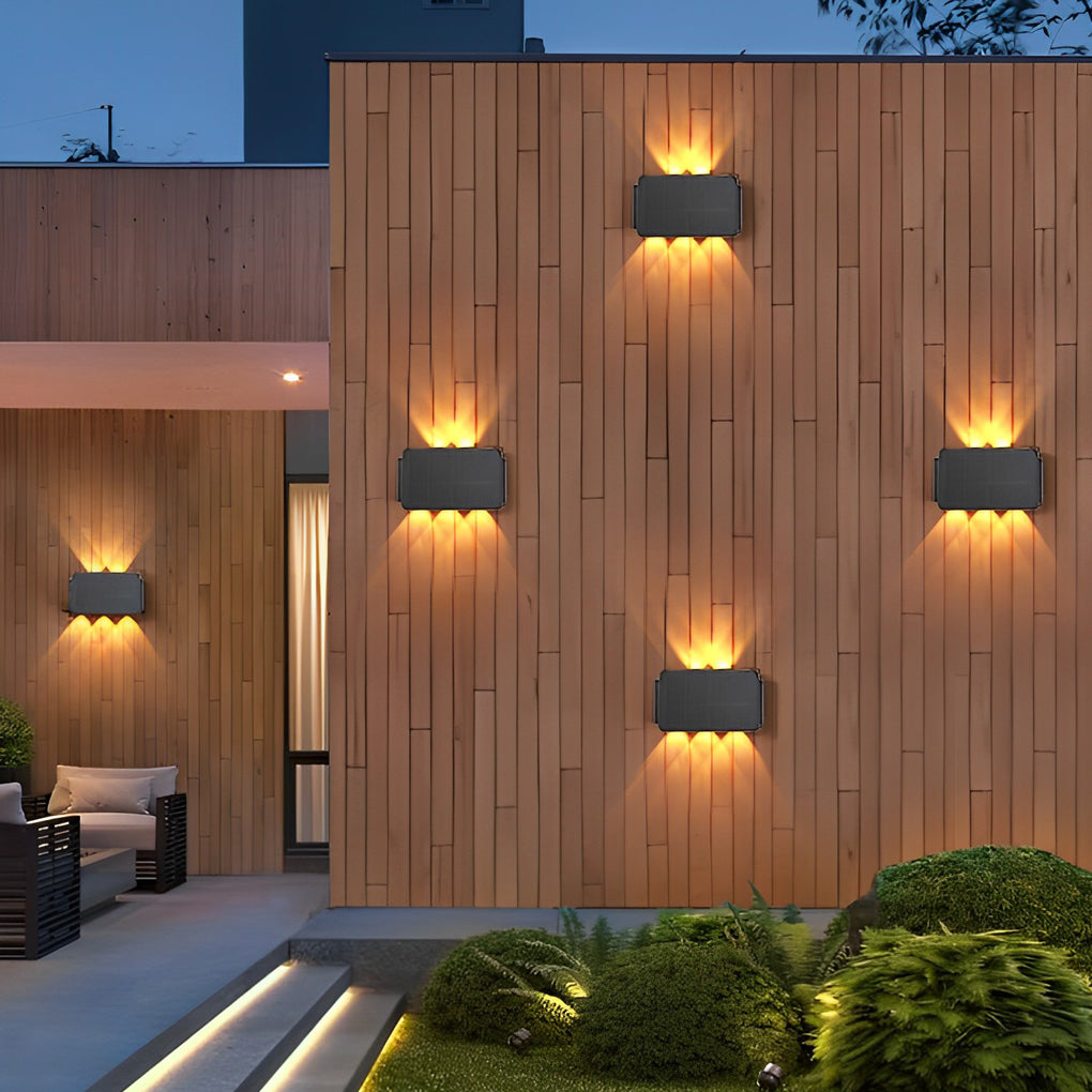 Waterproof LED Up and Down Lights Solar Wall Lamp Wall Washer Lights - Lamp Outdoor