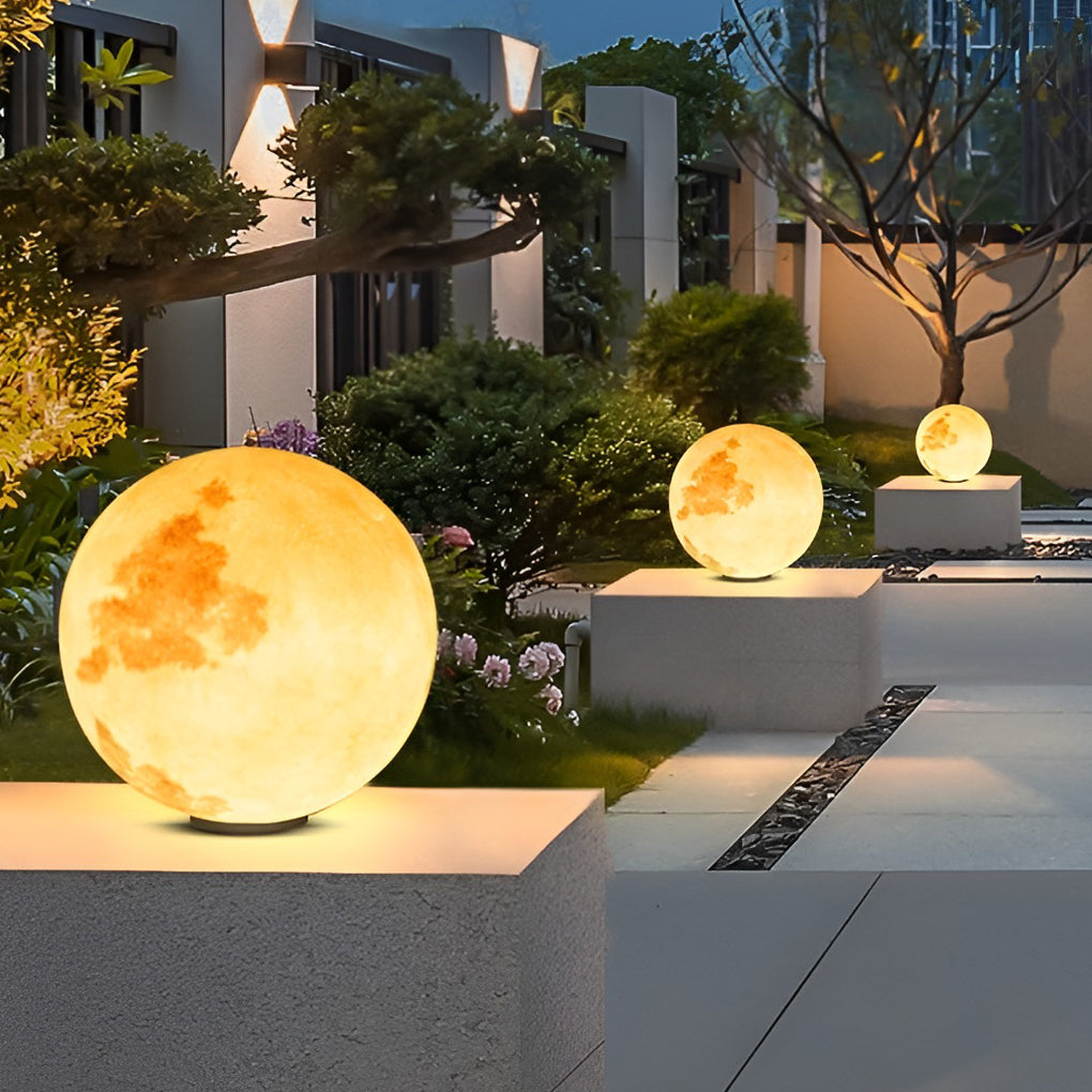Moon Waterproof LED Modern Solar Post Caps Lights Pillar Light - Lamp Outdoor