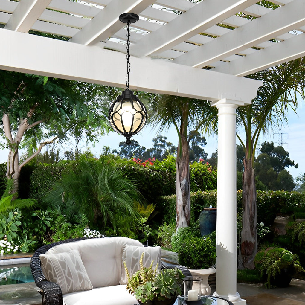 Glass Ball Aluminum Waterproof American Style Outdoor Chandelier Light - Lamp Outdoor