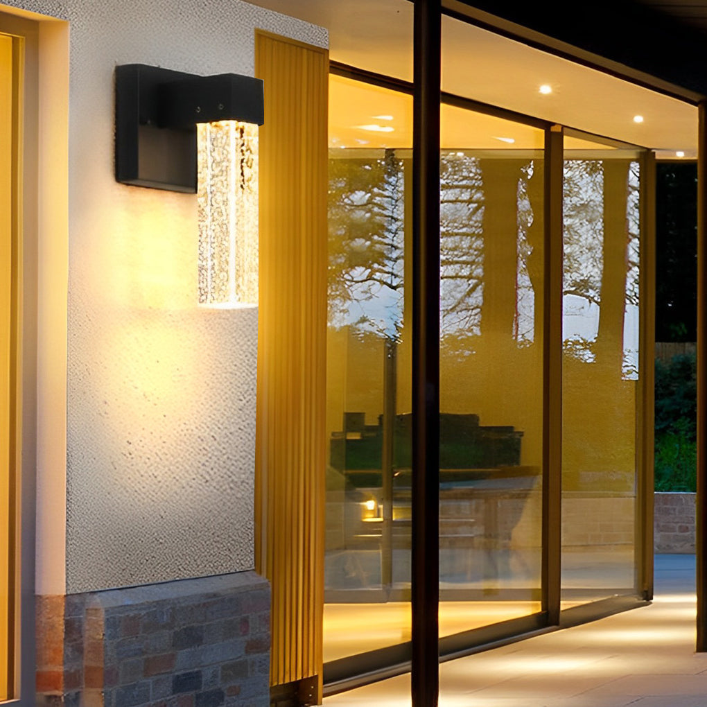 Waterproof LED 10W Crystal Black Modern Outdoor Wall Lamp Exterior Lights - Lamp Outdoor
