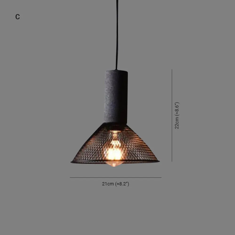 Xenith Industrial Cylindrical Pendant Light, Cement/Metal - Lamp Outdoor